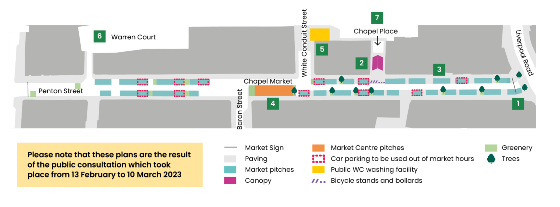 Diagram of Chapel Market improvement project plans